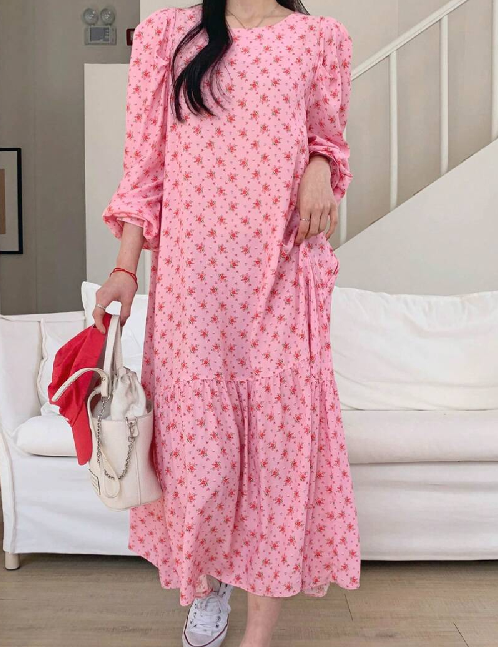 Rochie medie dazy, roz