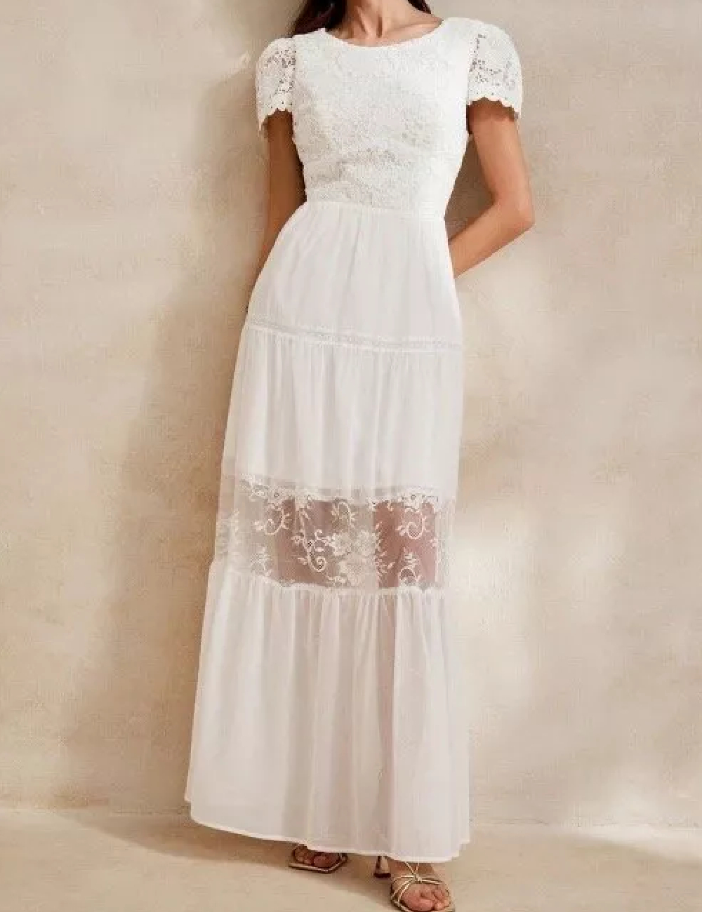 Rochie lunga Anewsta, alb