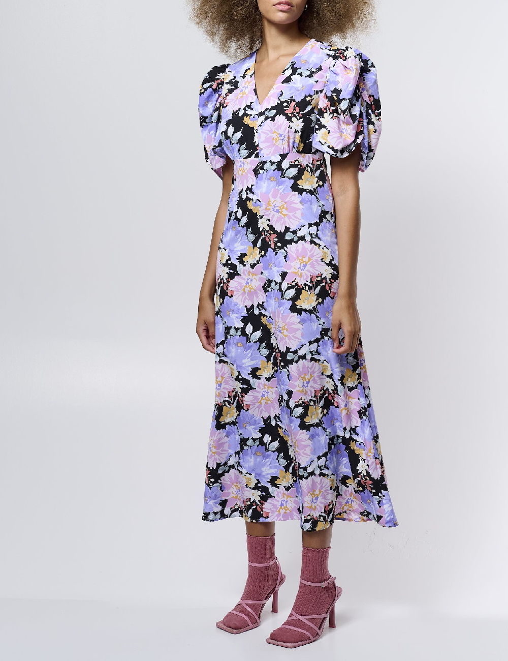Rochie medie Ichi, floral print