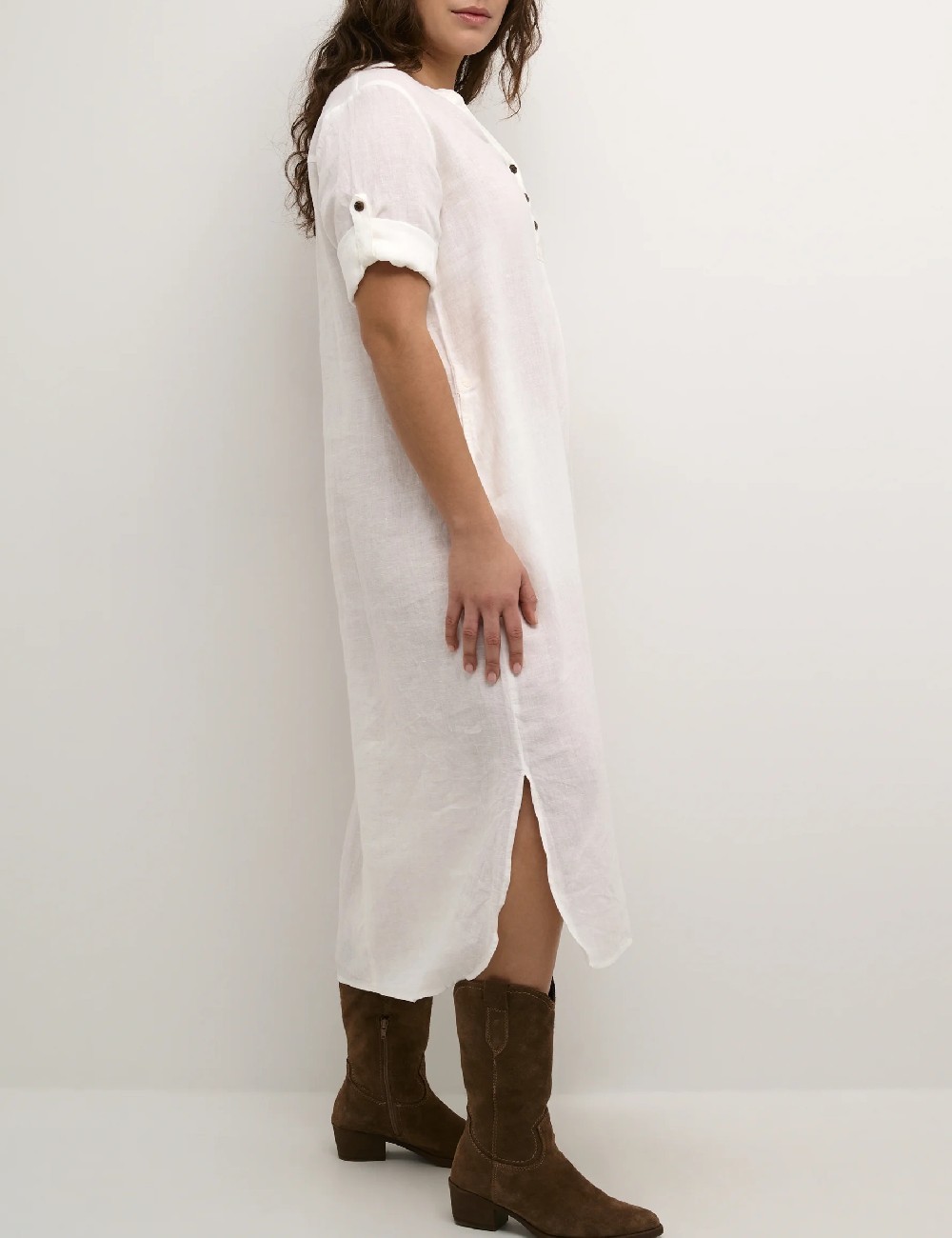 Rochie medie Cream, alb - 1 | YEO