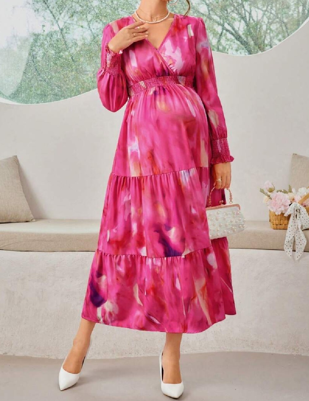 Rochie lunga SHEIN Maternity, roz - 1 | YEO