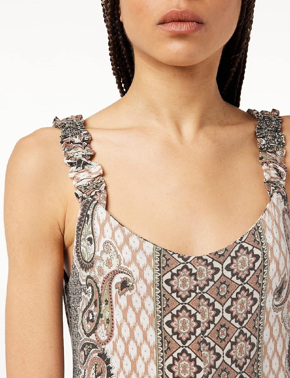 Rochie lunga Cream, mix culori - 1 | YEO