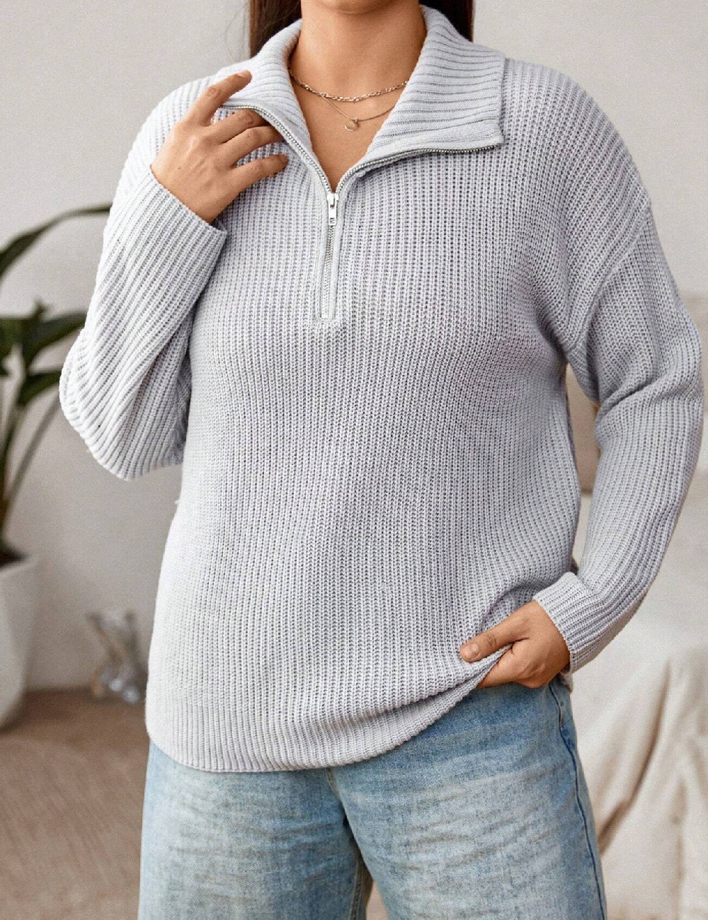 Pulover SHEIN CURVE, gri - 1 | YEO
