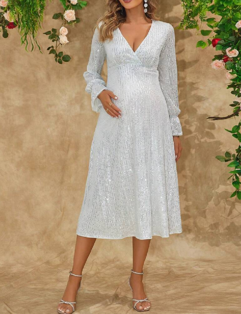 Rochie medie SHEIN Maternity, gri