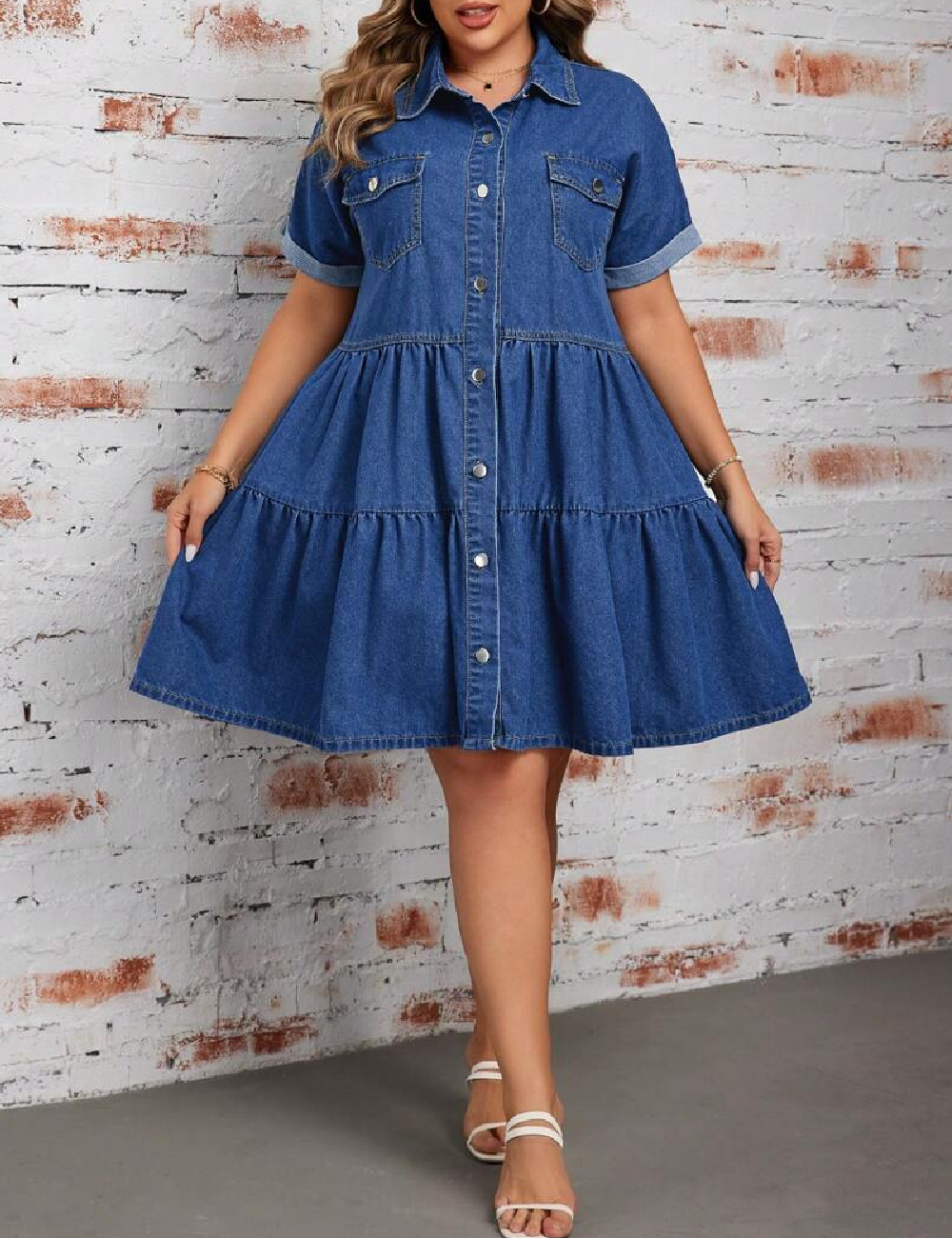 Rochie scurta SHEIN CURVE, albastru