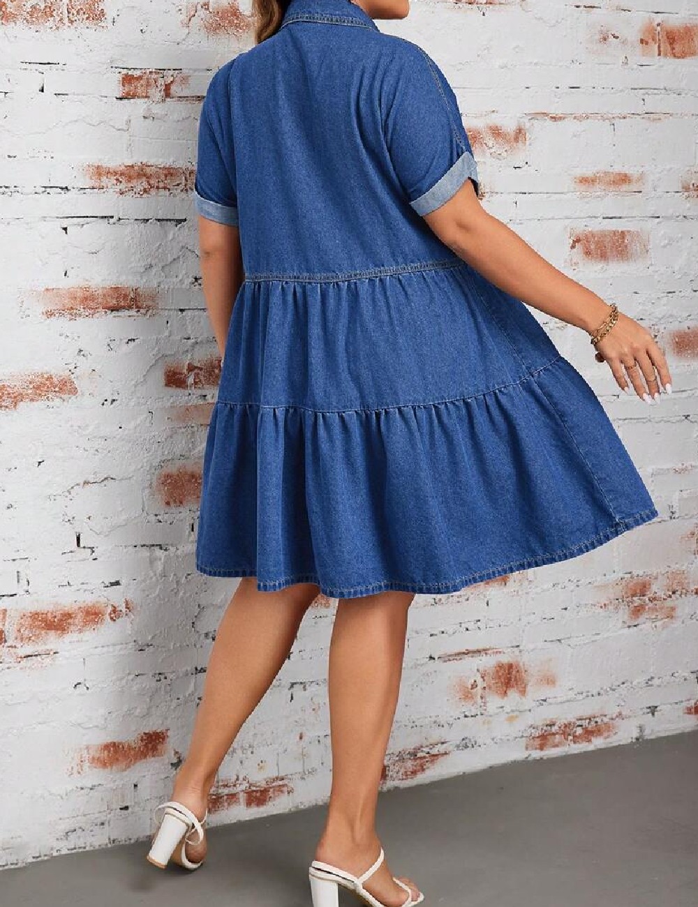 Rochie scurta SHEIN CURVE, albastru - 1 | YEO