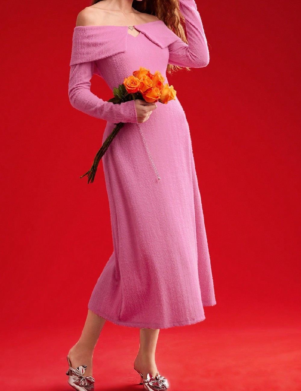 Rochie medie MOTF, roz - 1 | YEO