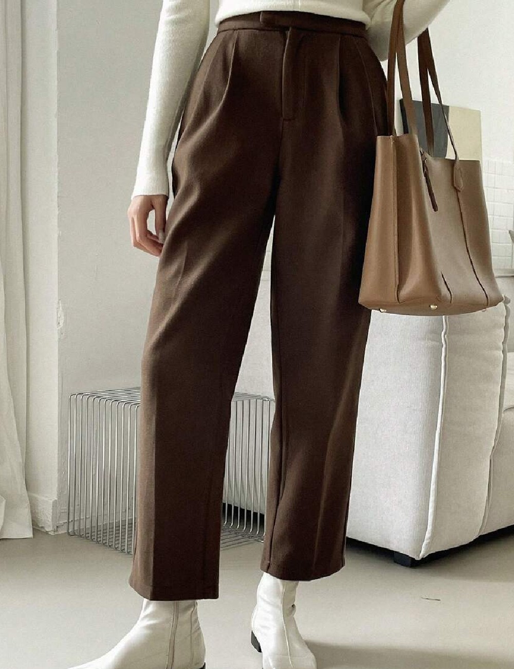 Pantaloni Dazy, maro - 1 | YEO