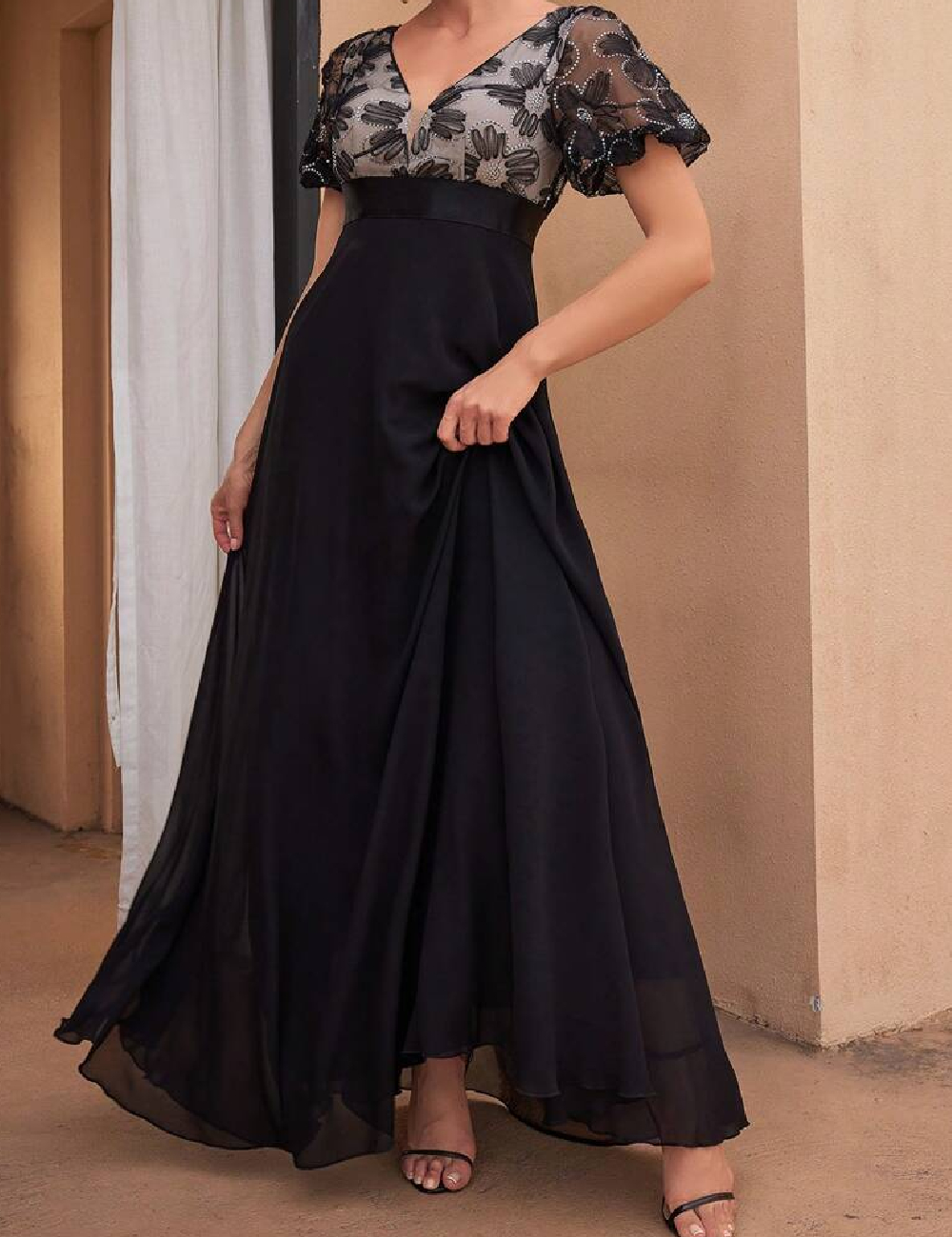 Rochie lunga UNITHORSE, negru