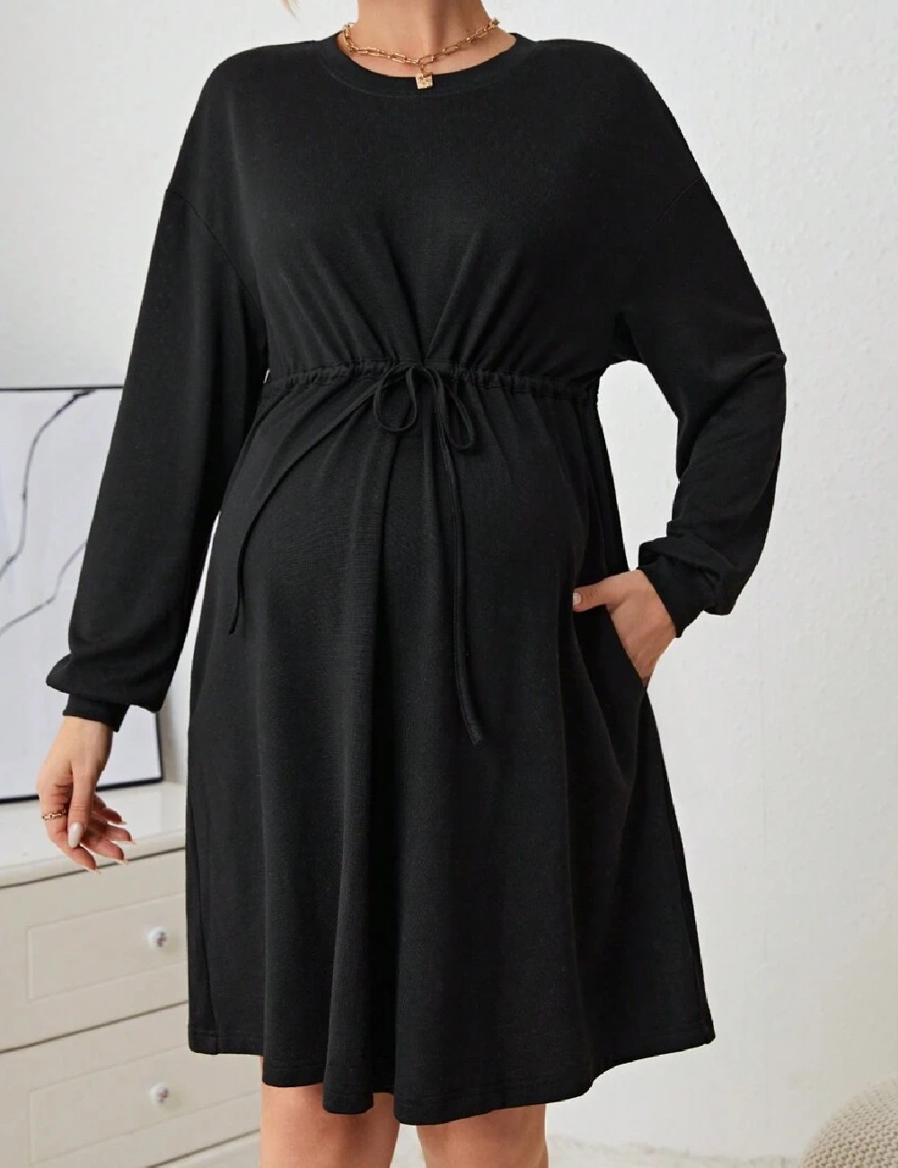 Rochie scurta SHEIN Maternity, negru - 1 | YEO