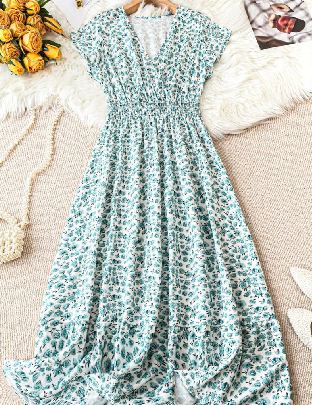 Rochie lunga SHEIN CURVE, floral print