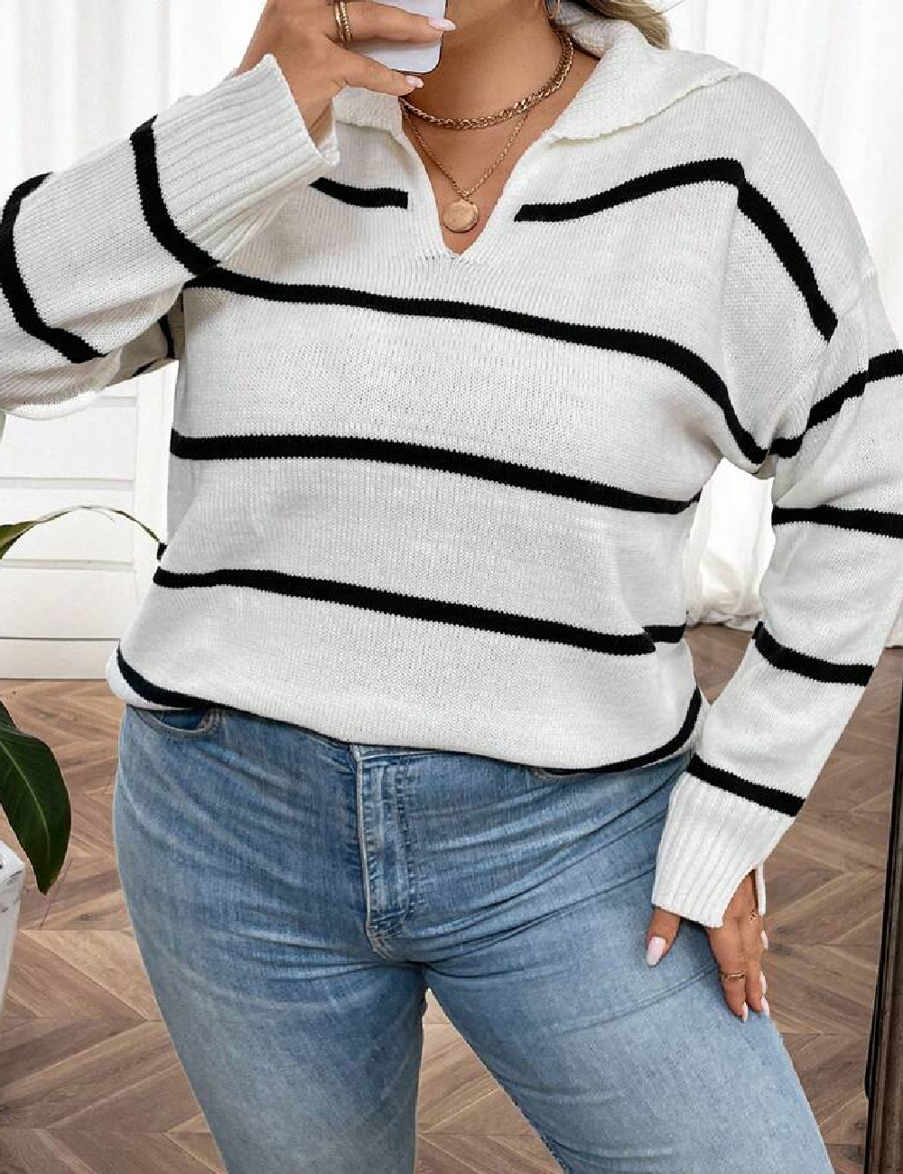 SHEIN CURVE Pulover, ecru
