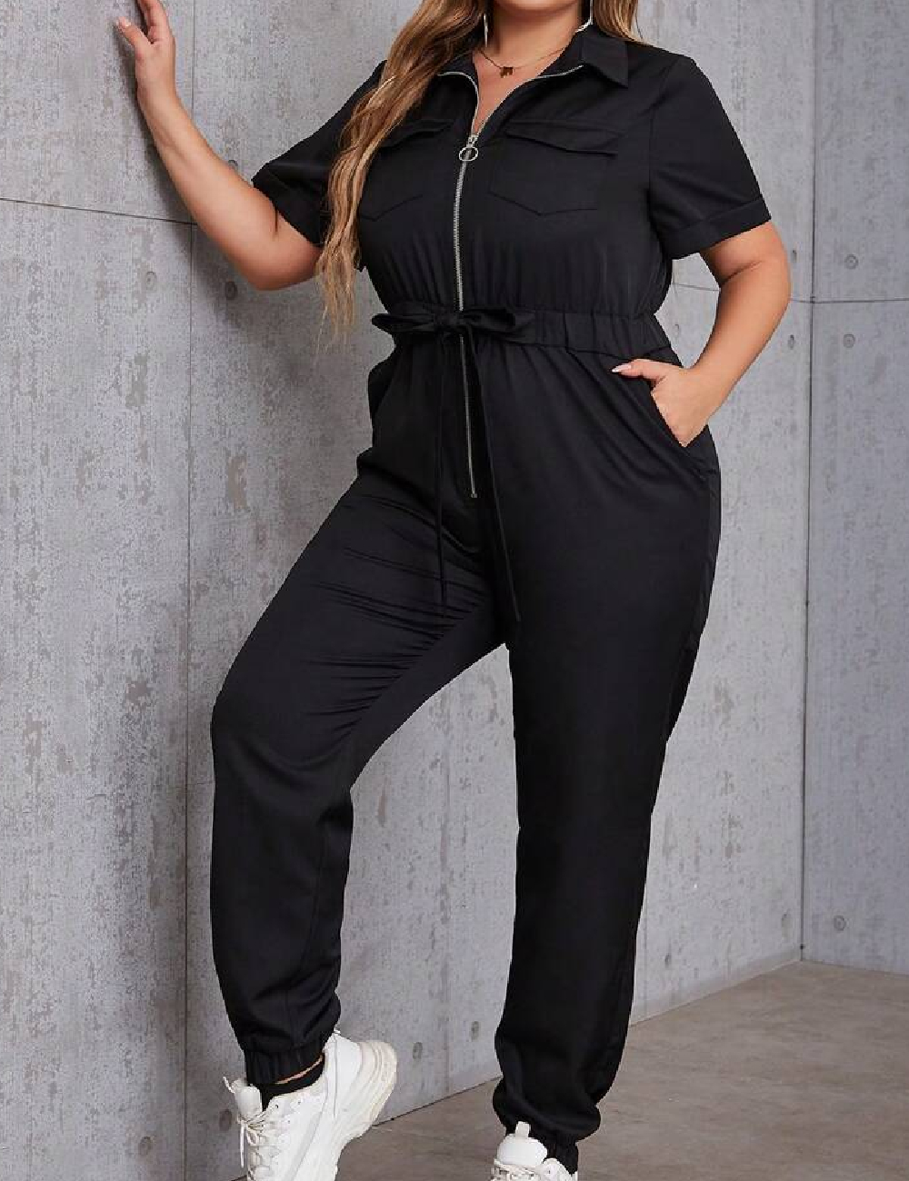 Salopeta Eilly Bazar Plus Size, negru