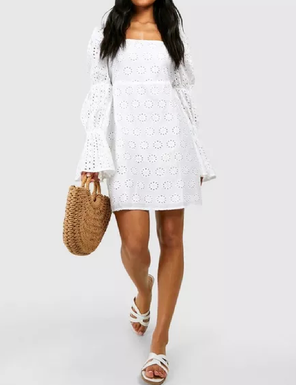 Rochie scurta Boohoo, alb