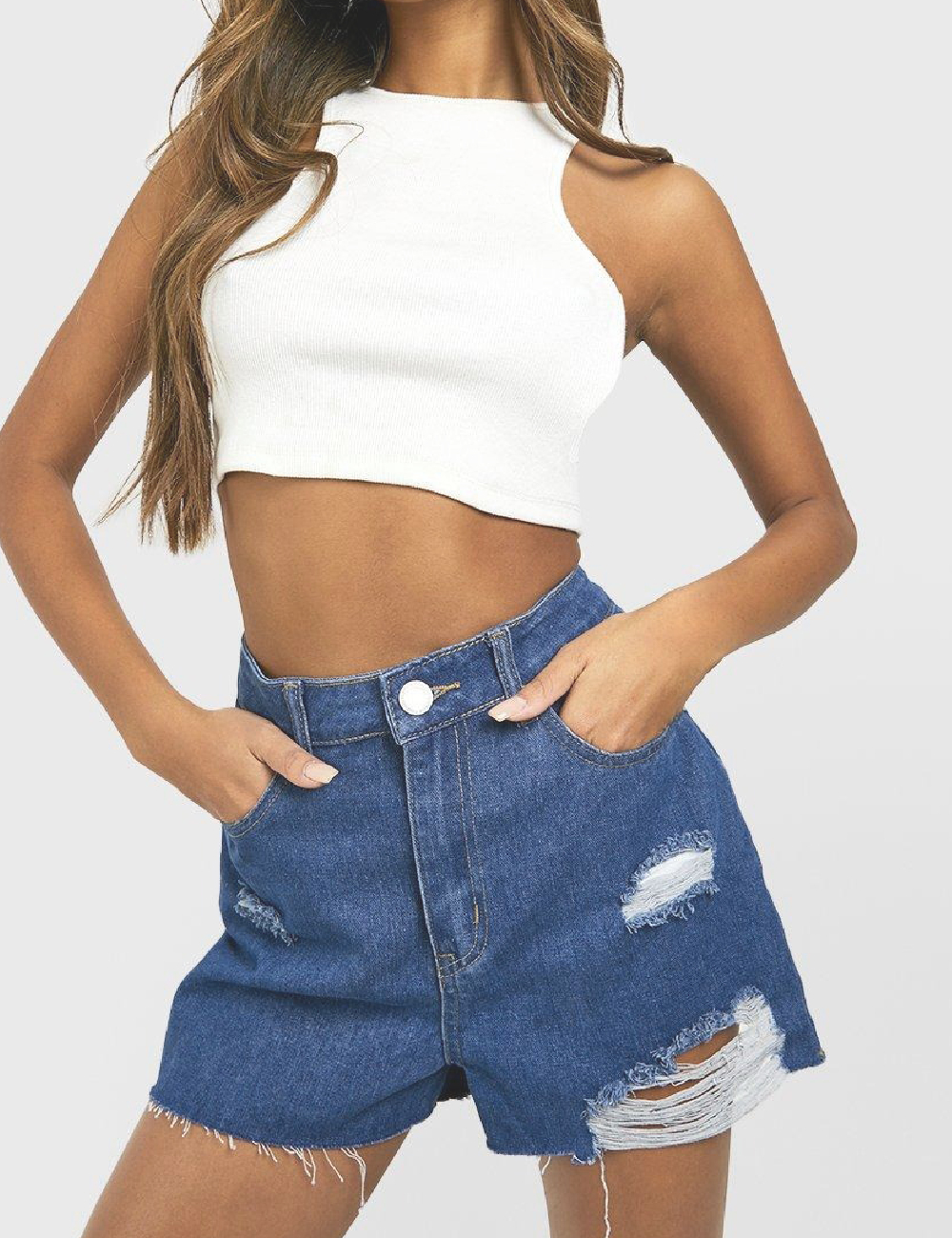 Pantaloni scurti Boohoo, albastru