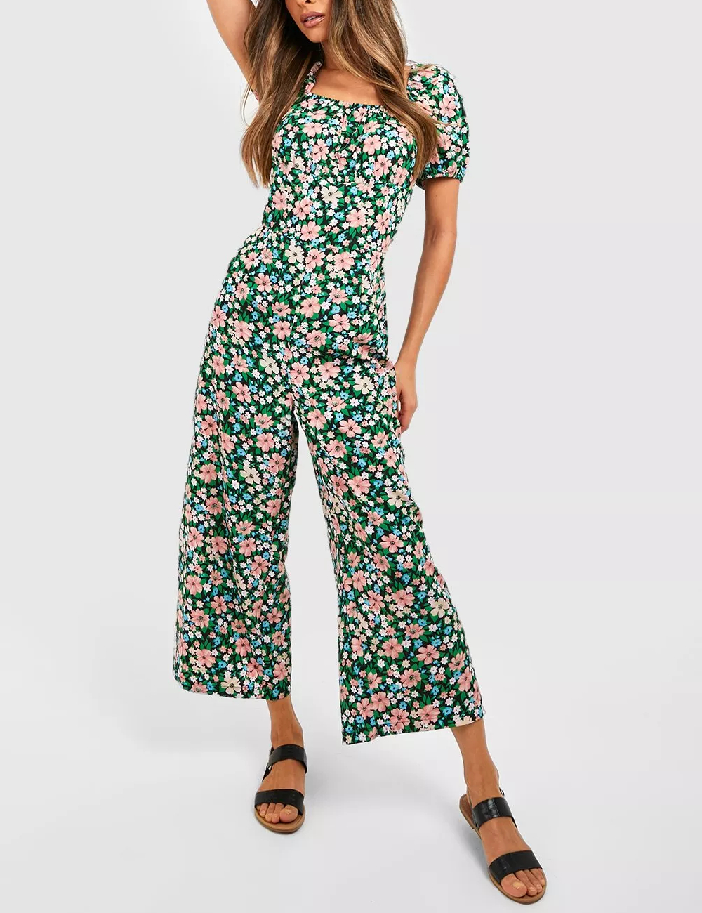 Salopeta Boohoo, floral print