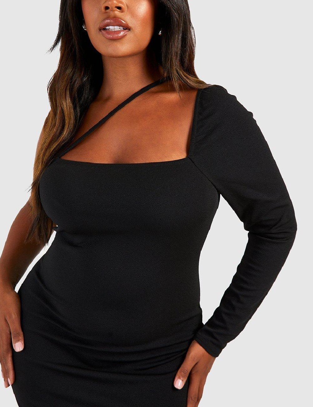 Rochie scurta Boohoo Plus Size, negru - 1 | YEO