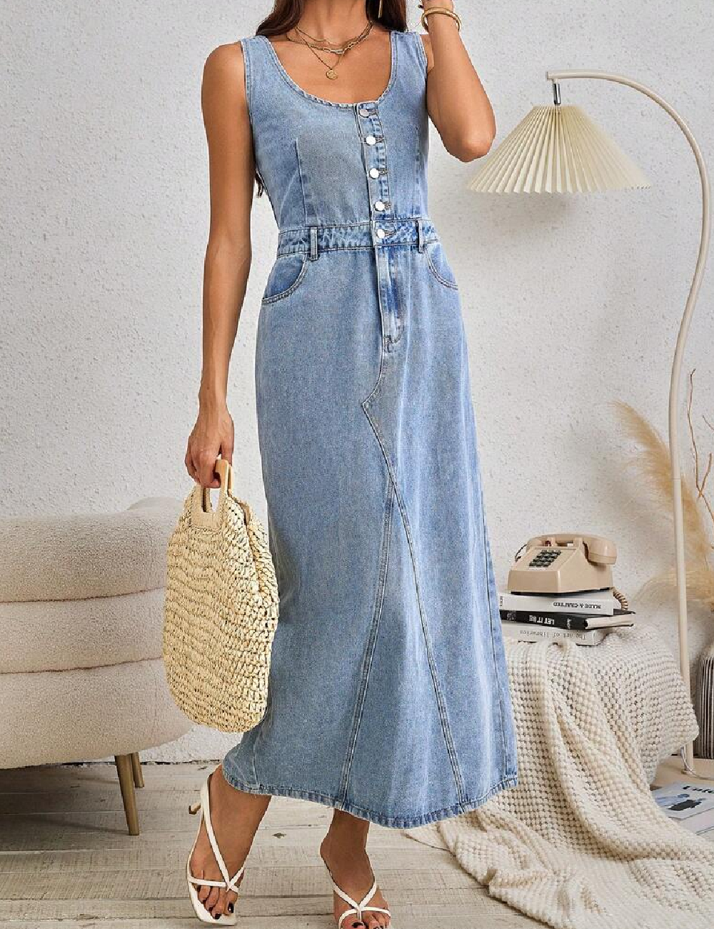 Rochie lunga SHEIN, albastru