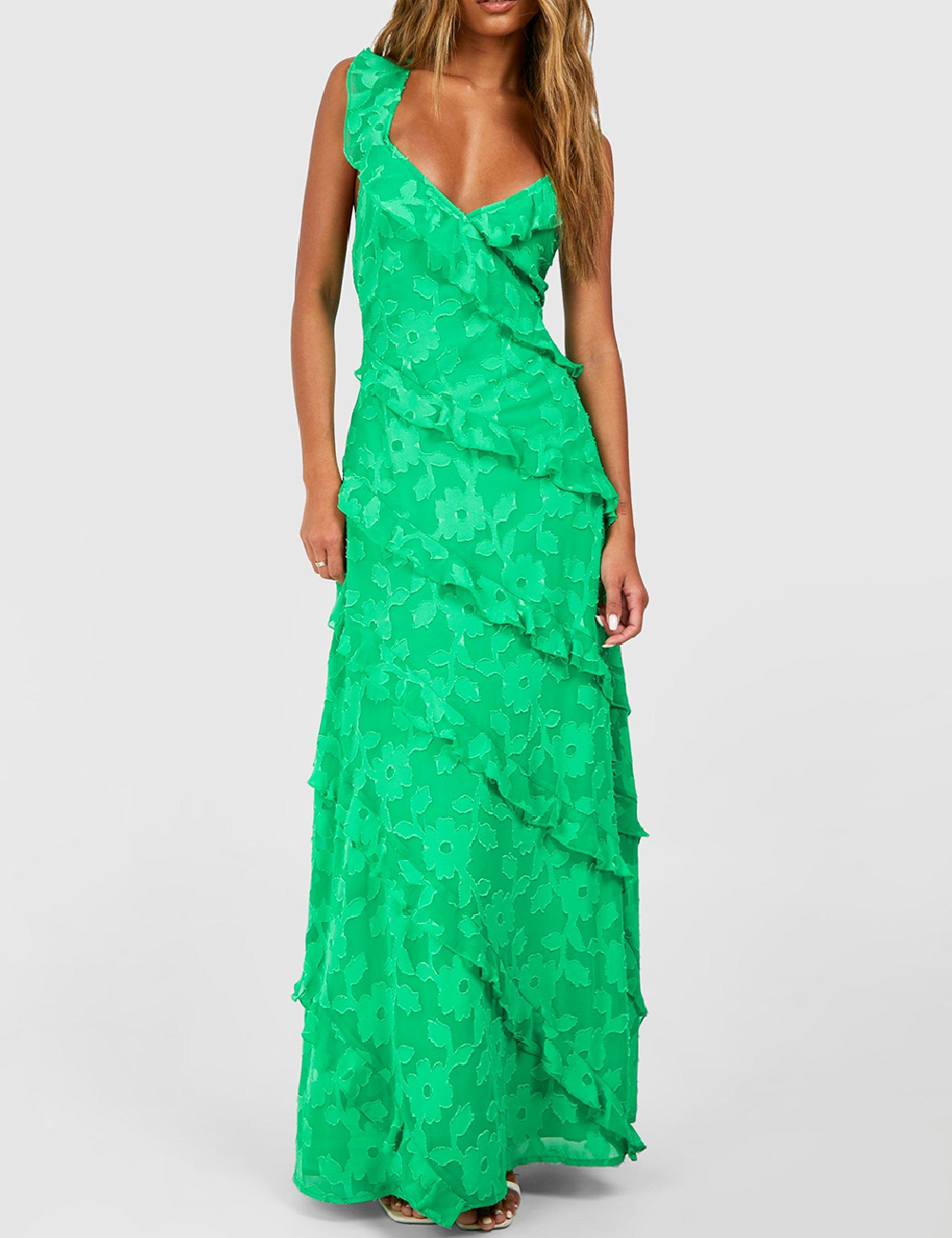 Rochie lunga Boohoo, verde