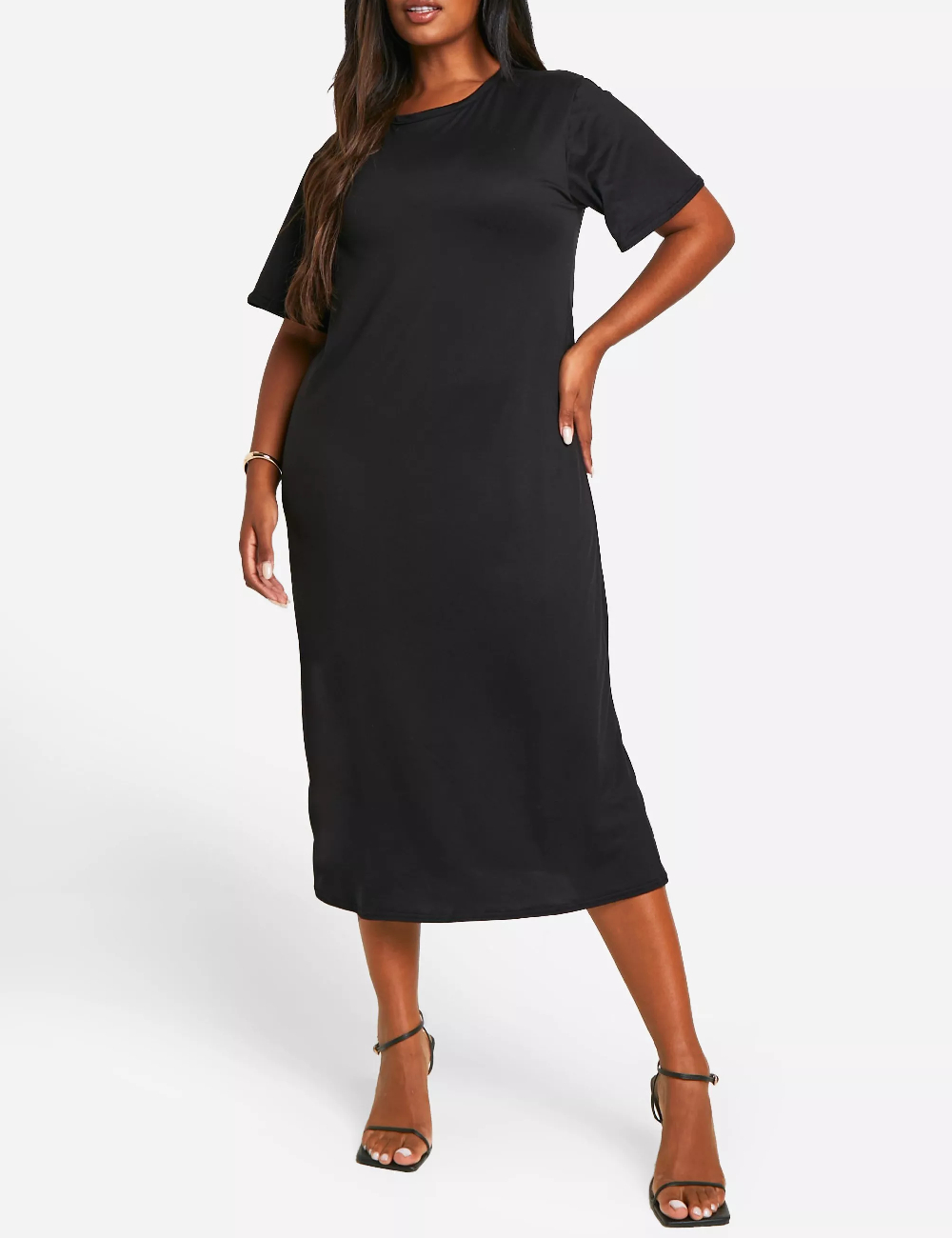 Rochie medie Boohoo Plus Size, negru