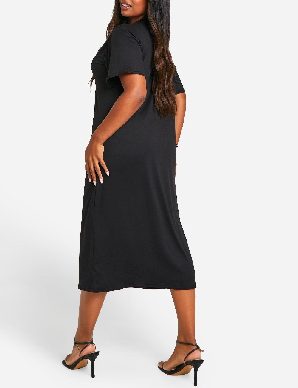 Rochie medie Boohoo Plus Size, negru - 1 | YEO