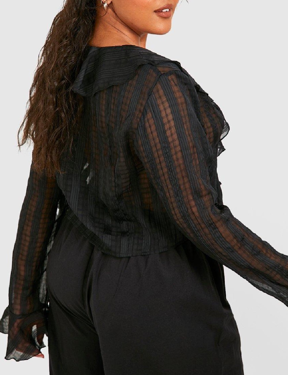 Camasa Boohoo Plus Size, negru - 1 | YEO