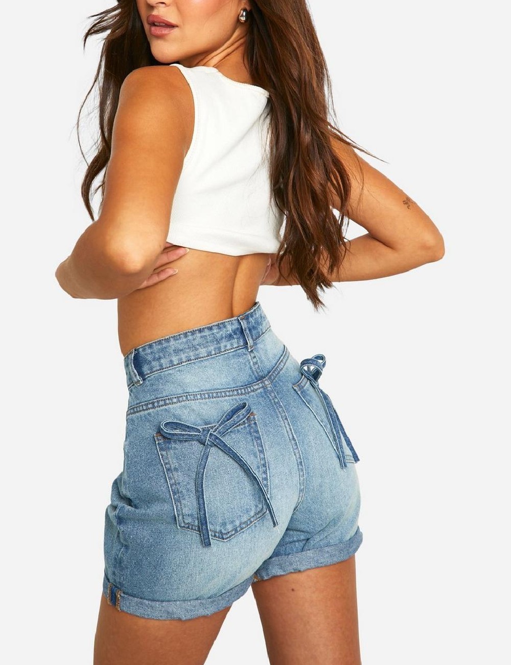 Pantaloni scurti Boohoo, albastru - 1 | YEO