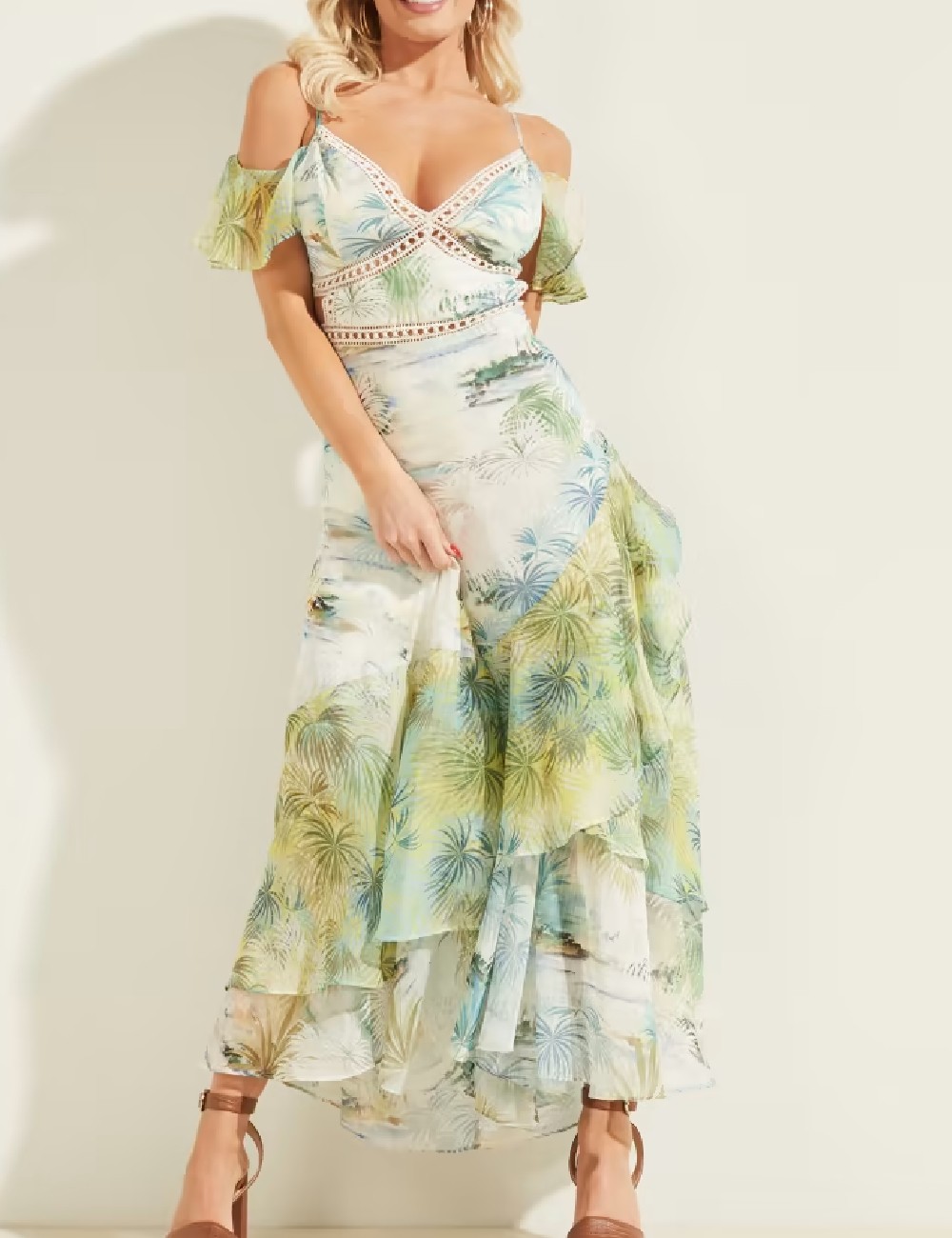 Rochie lunga Guess, verde - 1 | YEO