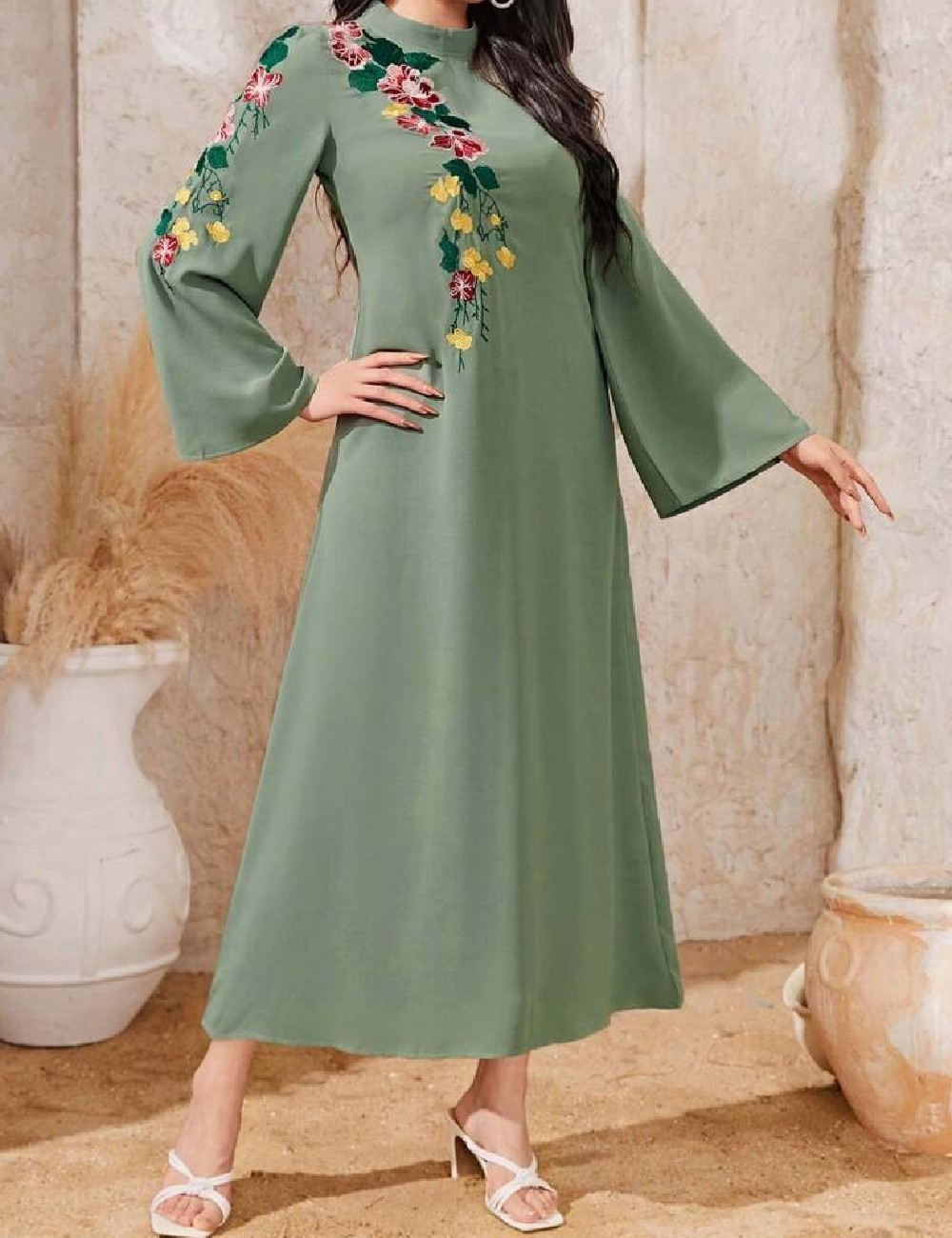 Rochie lunga SHEIN, verde - 1 | YEO