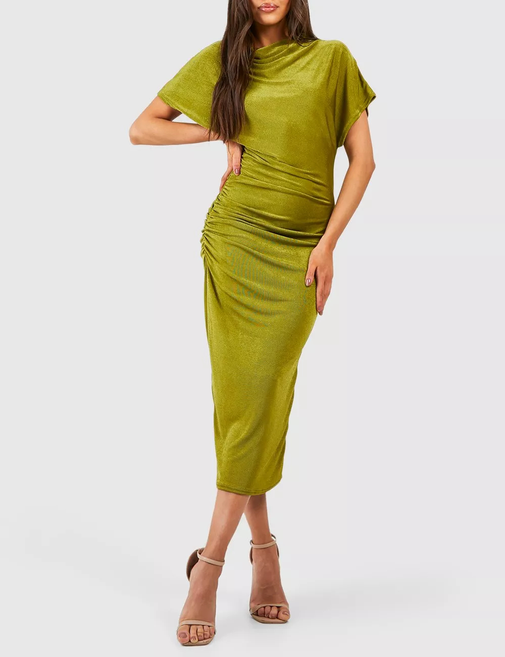 Rochie medie Boohoo, verde