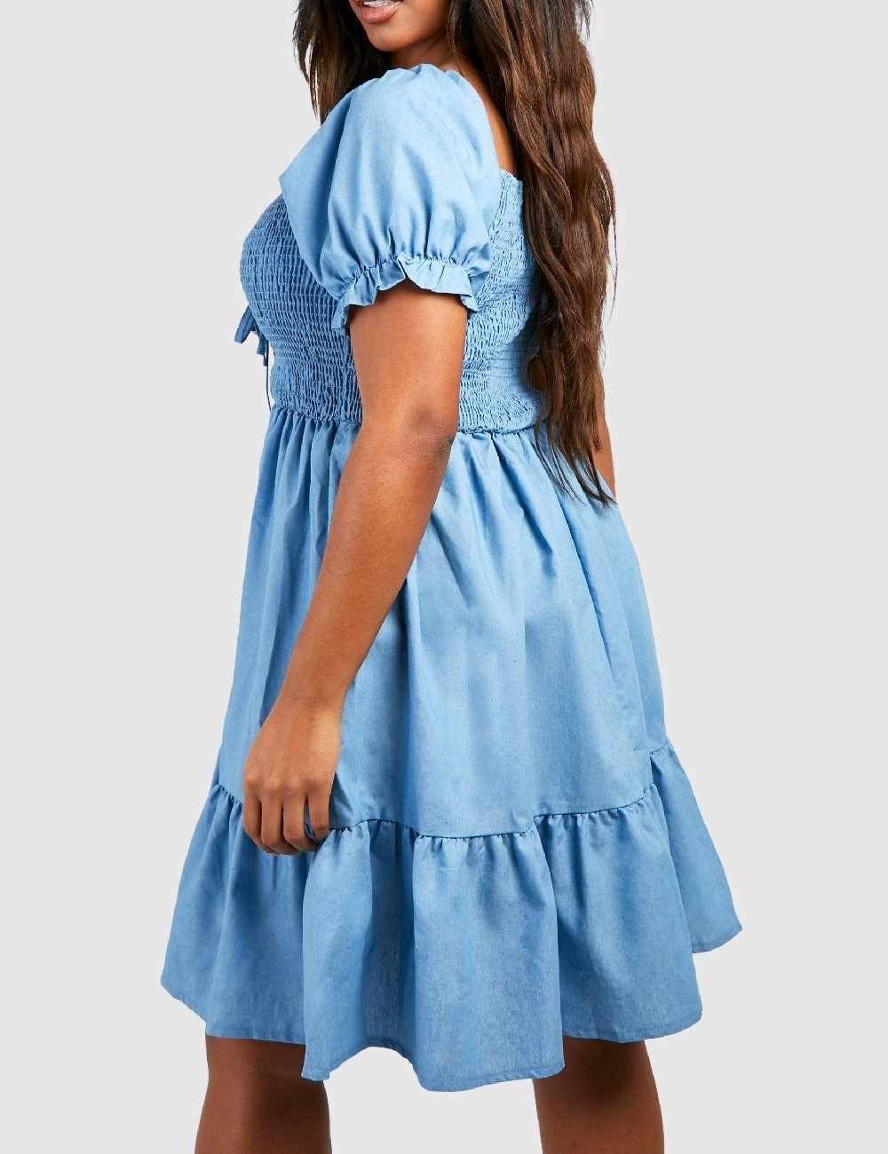 Rochie scurta Boohoo Plus Size, albastru - 1 | YEO