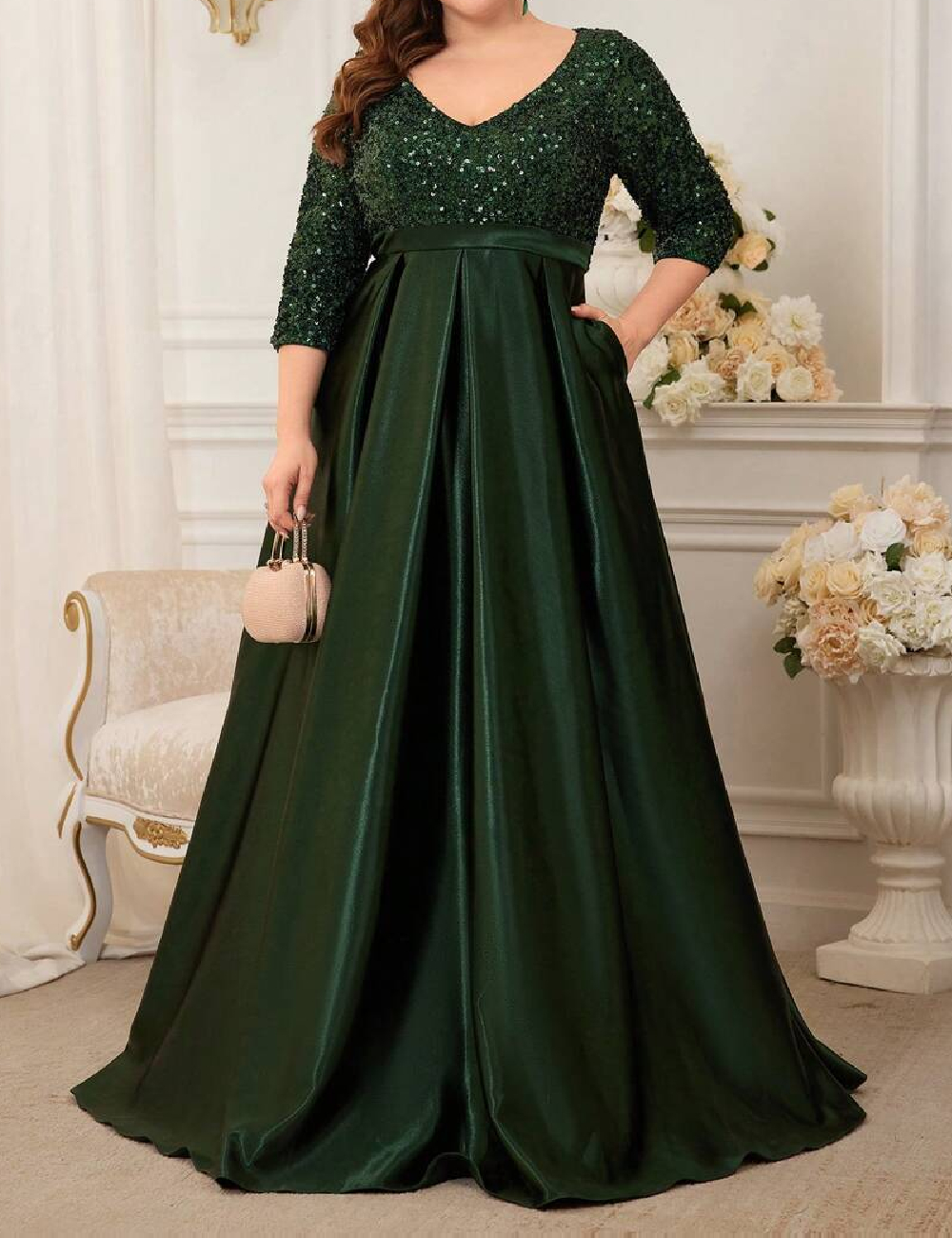 Rochie lunga XUIBOL, verde