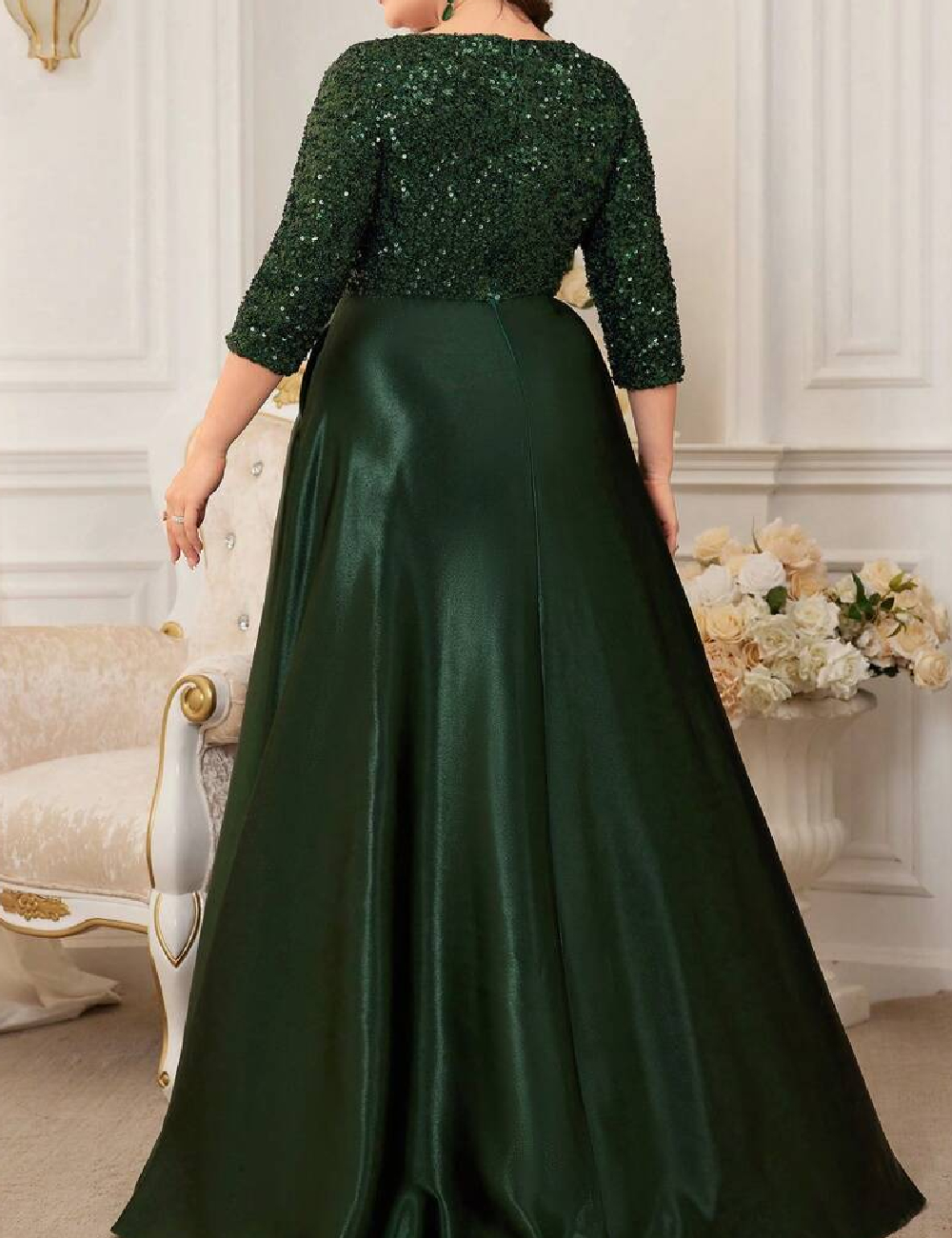 Rochie lunga XUIBOL, verde - 1 | YEO