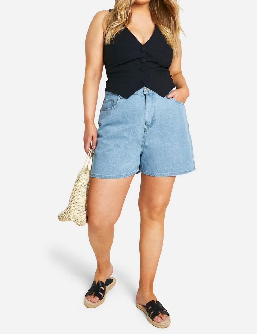 Vesta Boohoo Plus Size, negru