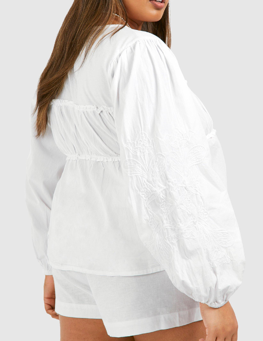 Camasa Boohoo Plus Size, alb - 1 | YEO