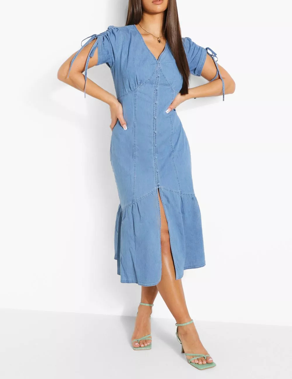 Rochie medie Boohoo, albastru