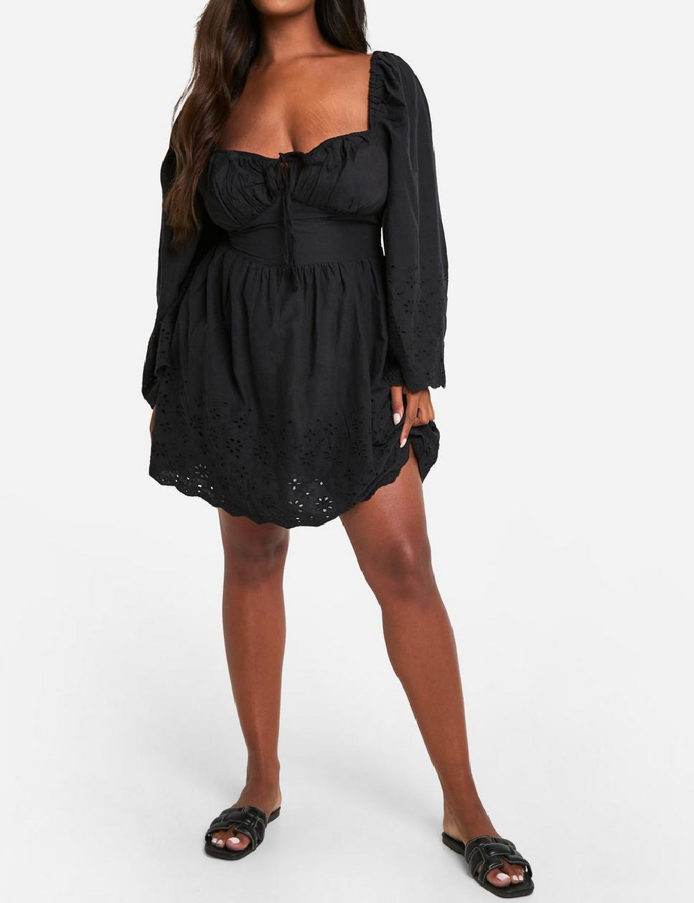 Rochie scurta Boohoo Plus Size, negru