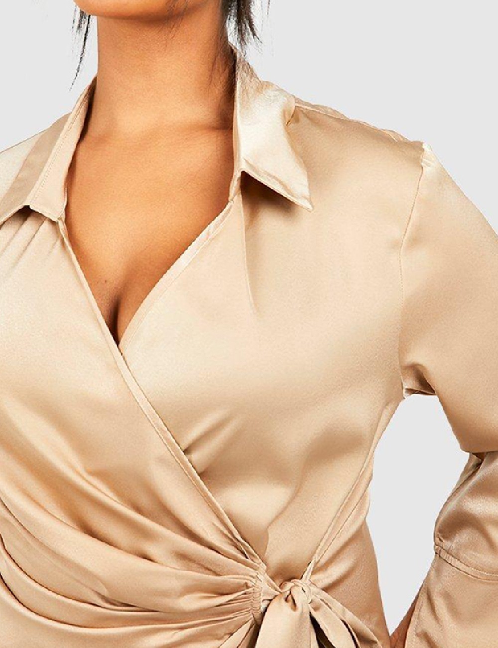 Rochie scurta Boohoo Plus Size, crem - 1 | YEO