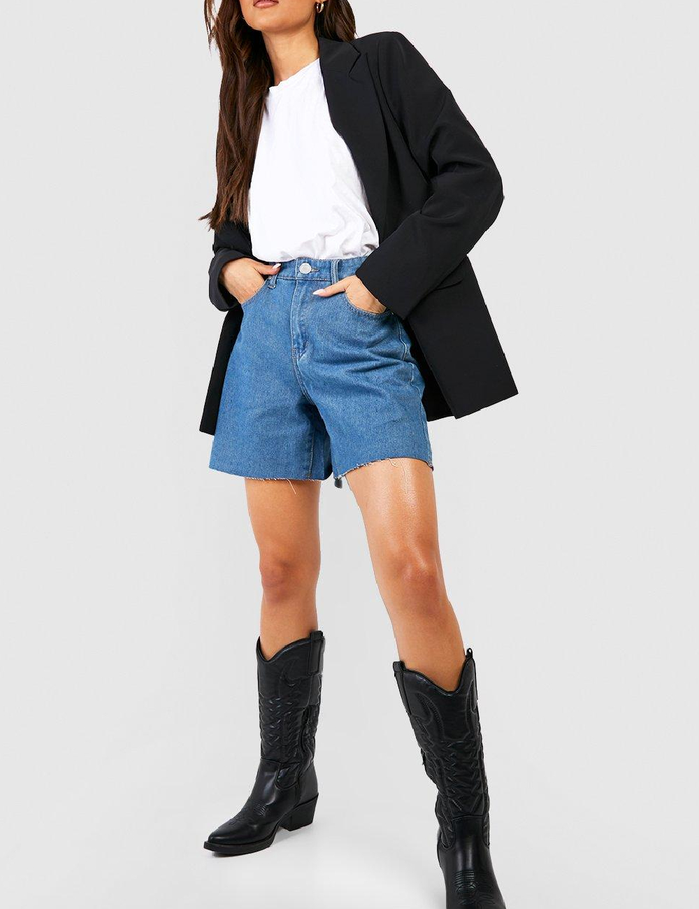 Pantaloni scurti Boohoo, albastru
