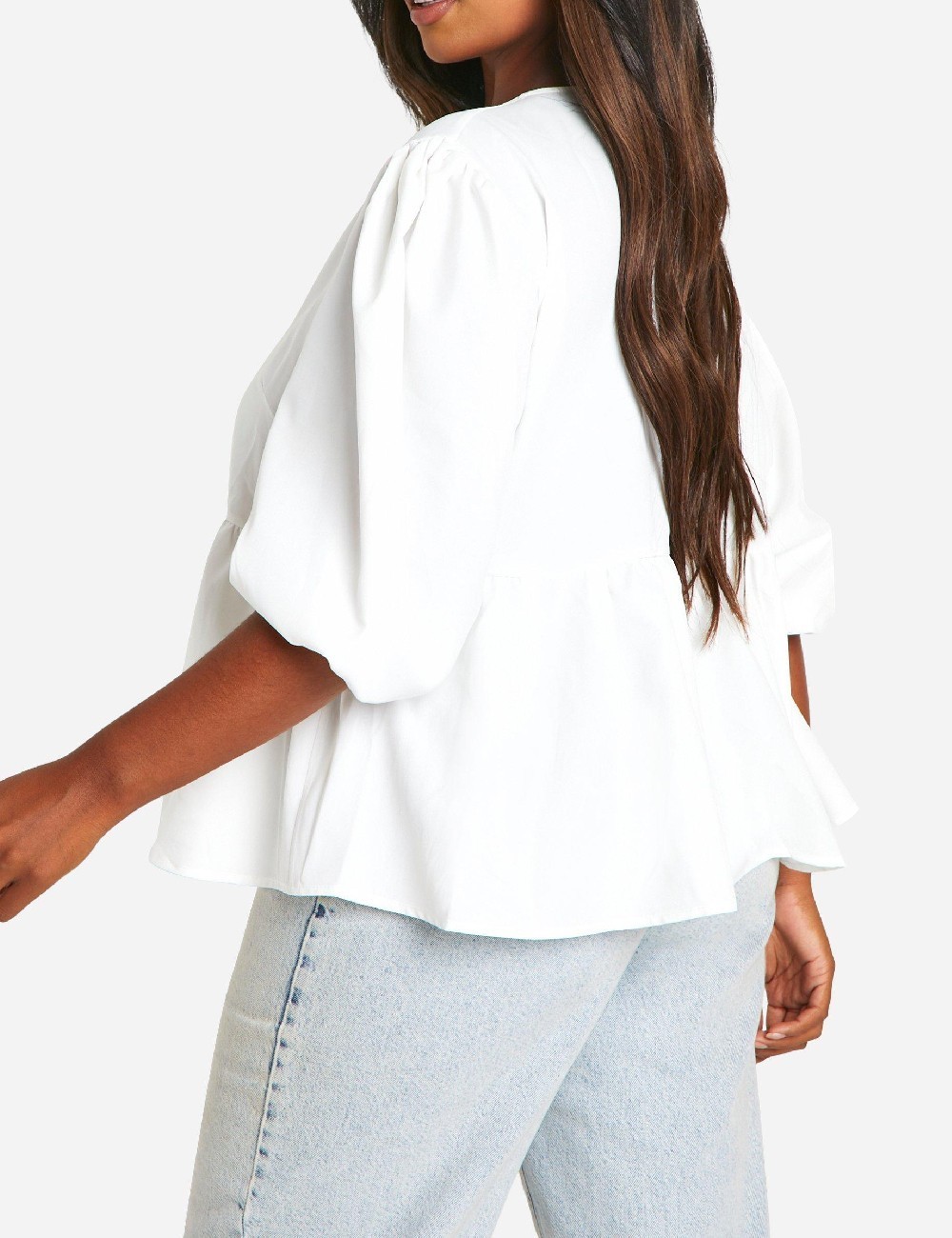 Bluza Boohoo Plus Size, alb - 1 | YEO