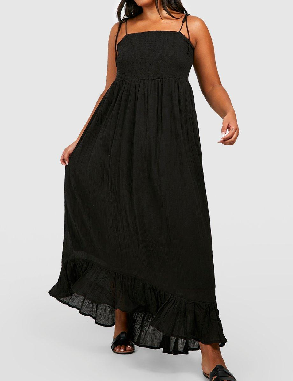 Rochie lunga Boohoo Plus Size, negru