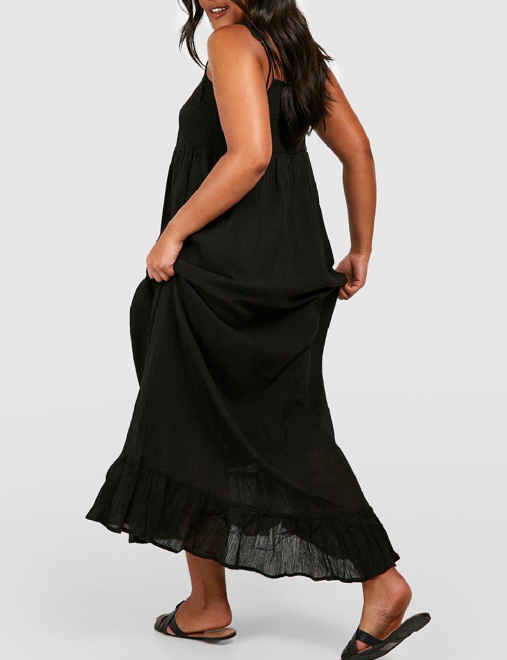 Rochie lunga Boohoo Plus Size, negru - 1 | YEO