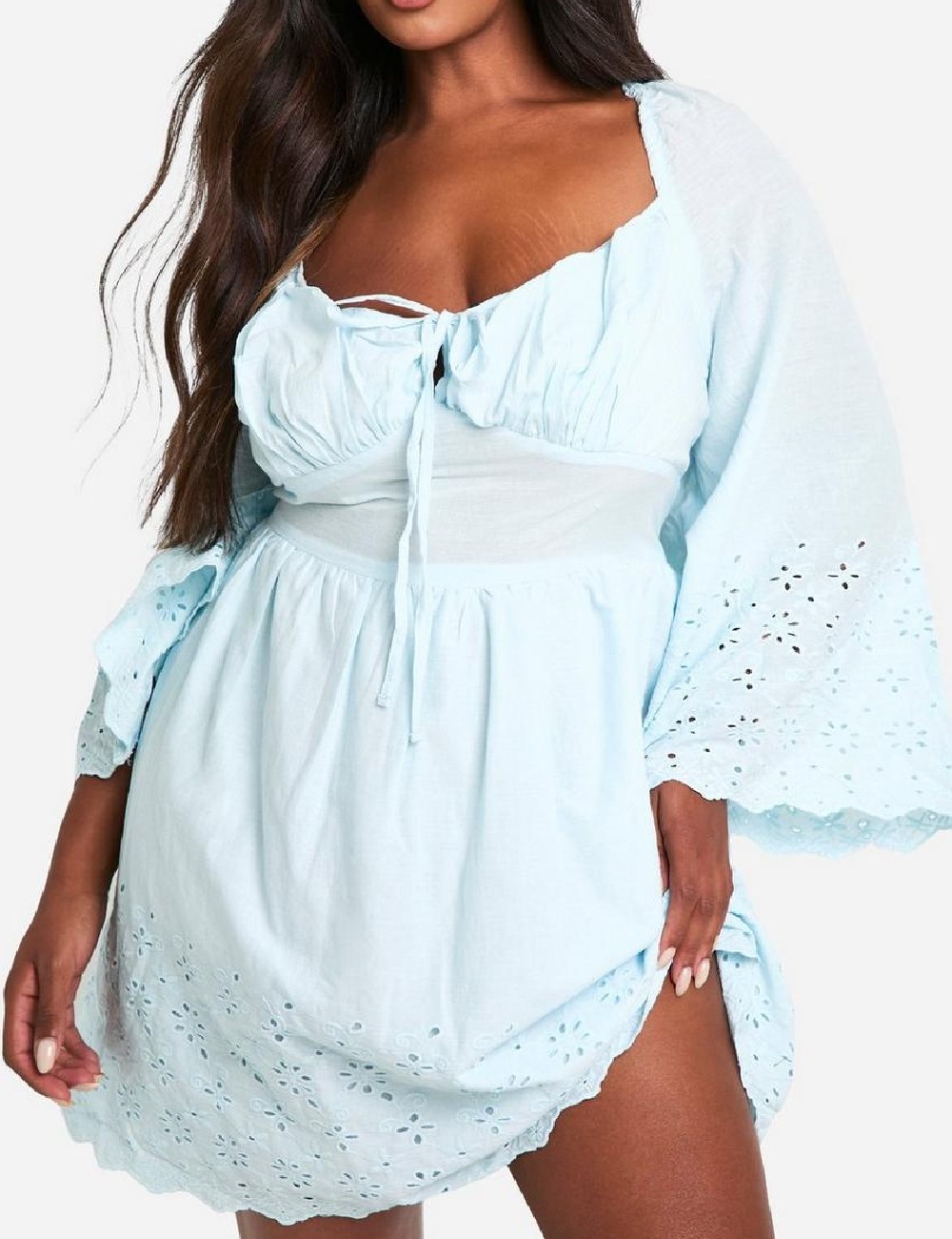 Rochie scurta Boohoo Plus Size, bleu - 1 | YEO