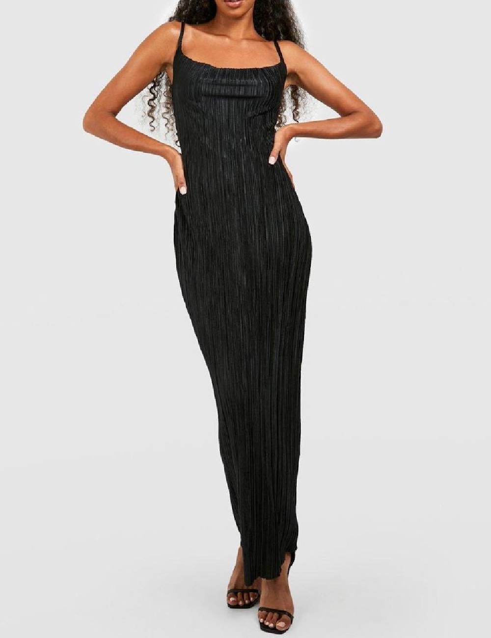 Rochie lunga Boohoo, negru - 1 | YEO