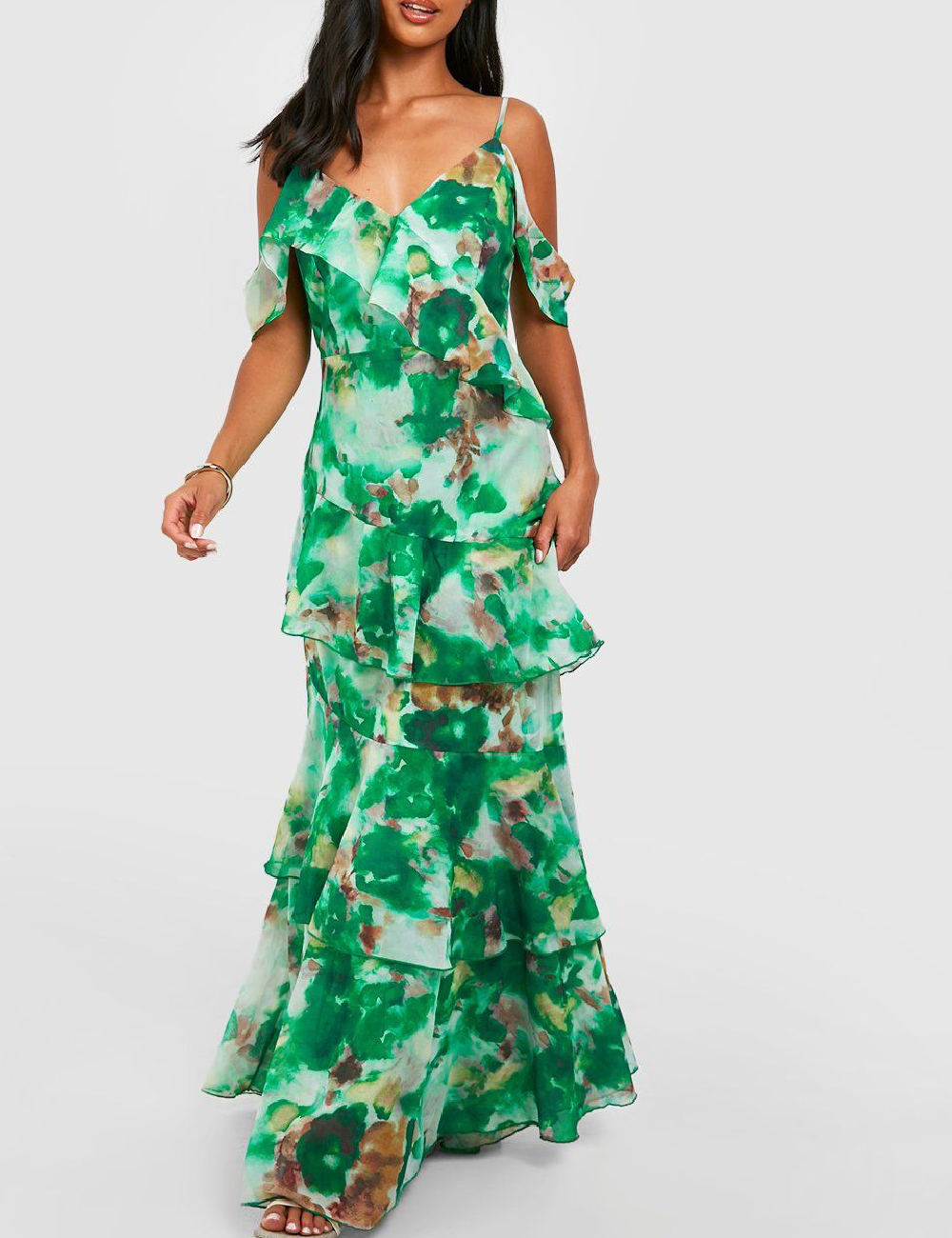 Rochie lunga Boohoo, verde