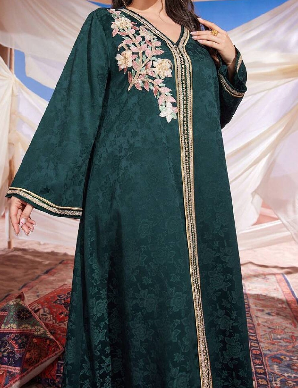 Rochie lunga SHEIN CURVE, verde - 1 | YEO