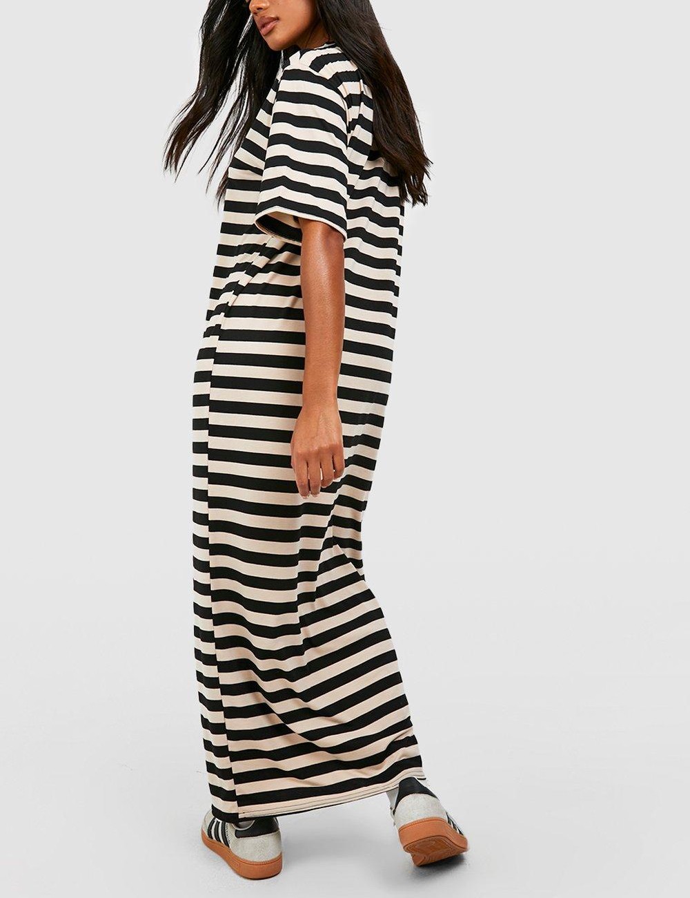 Rochie lunga Boohoo, negru/crem - 1 | YEO