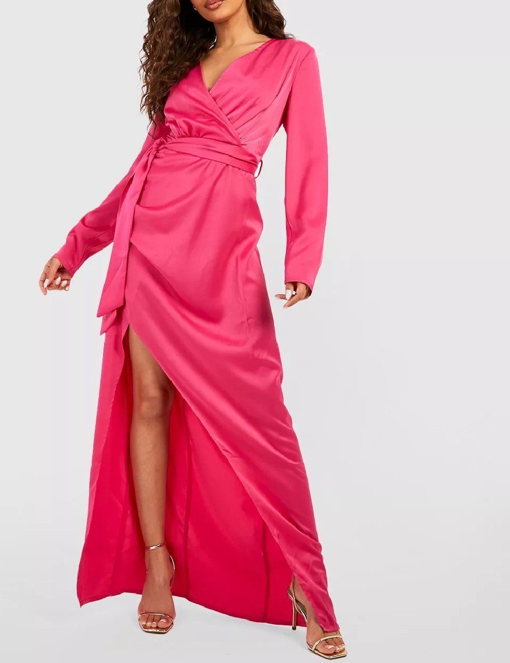 Rochie lunga Boohoo, roz - 1 | YEO
