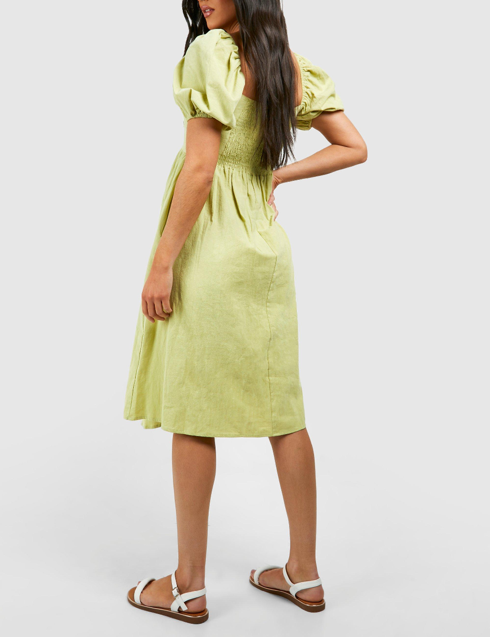 Rochie medie Boohoo maternity, verde - 1 | YEO