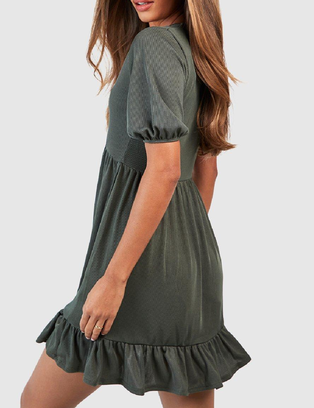 Rochie scurta Boohoo, verde - 1 | YEO
